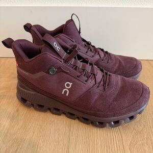 On Running Cloud Hi Waterproof Women’s Hiking Running Shoes - Burgundy